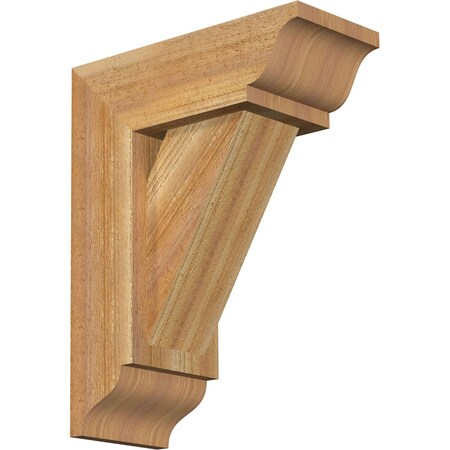 Ekena Millwork Traditional Traditional Rough Sawn Bracket w/ Offset Brace, Western Red Cedar, 6"W x 14"D x 18"H BKT0604X14X18TRA01RWR